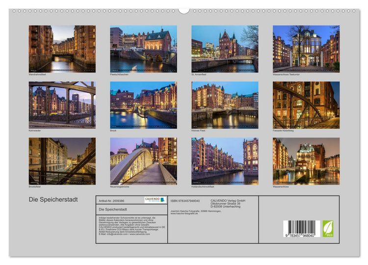 Produktbild: Die Speicherstadt (hochwertiger Premium Wandkalender 2026 DIN A2 quer), Kunstdruck in Hochglanz