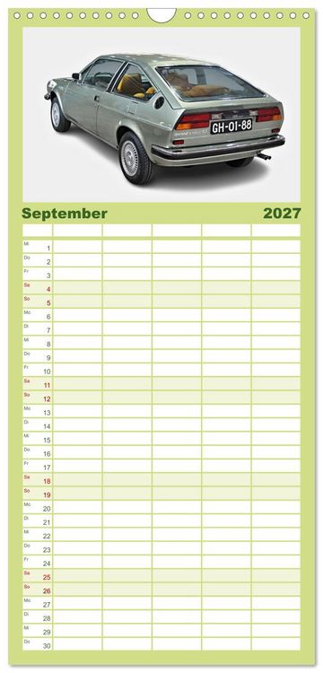 Produktbild: Familienplaner 2027 - Italienische Klassiker mit 5 Spalten (Wandkalender, 21 x 45 cm) CALVENDO