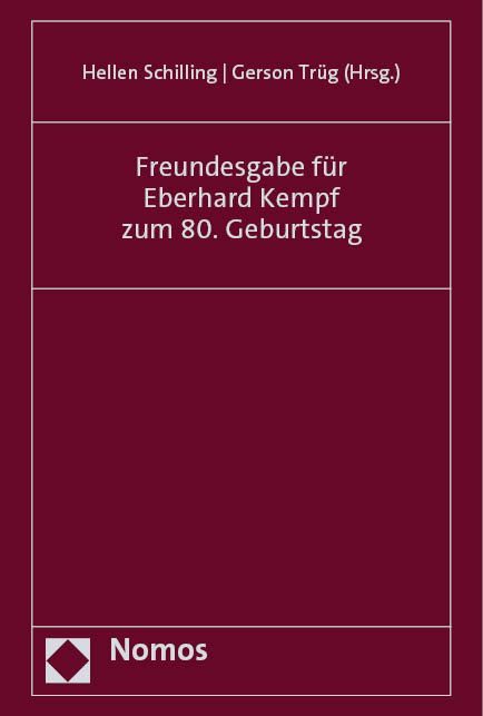 Produktbild: Freundesgabe f&uuml;r Eberhard Kempf zum 80. Geburtstag
