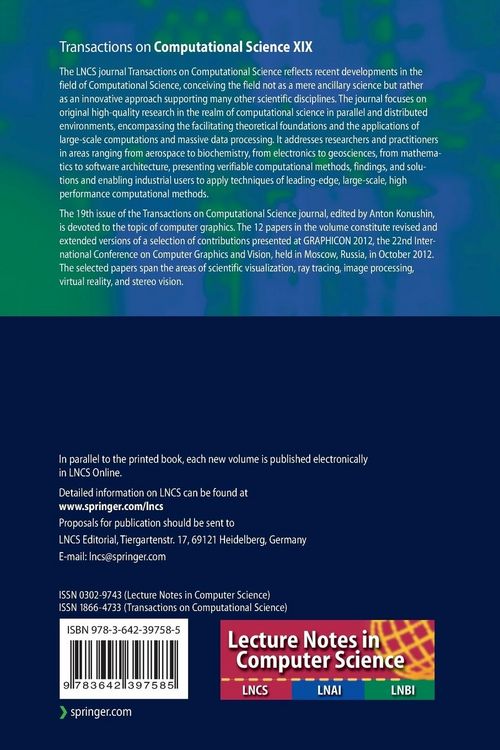 Produktbild: Transactions on Computational Science XIX
