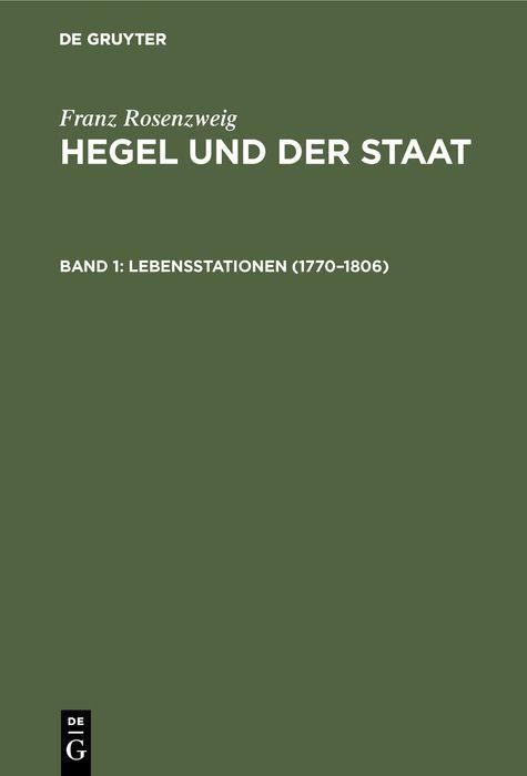 Produktbild: Lebensstationen (1770-1806)