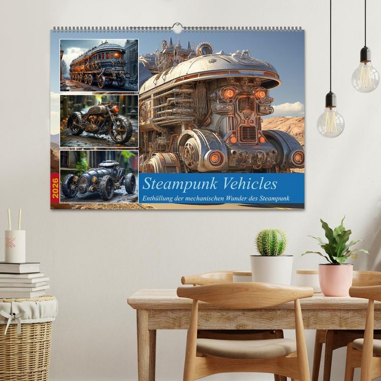 Produktbild: Steampunk Vehicles (Wandkalender 2026 DIN A2 quer), CALVENDO Monatskalender