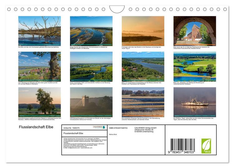 Produktbild: Flusslandschaft Elbe (Wandkalender 2026 DIN A4 quer), CALVENDO Monatskalender