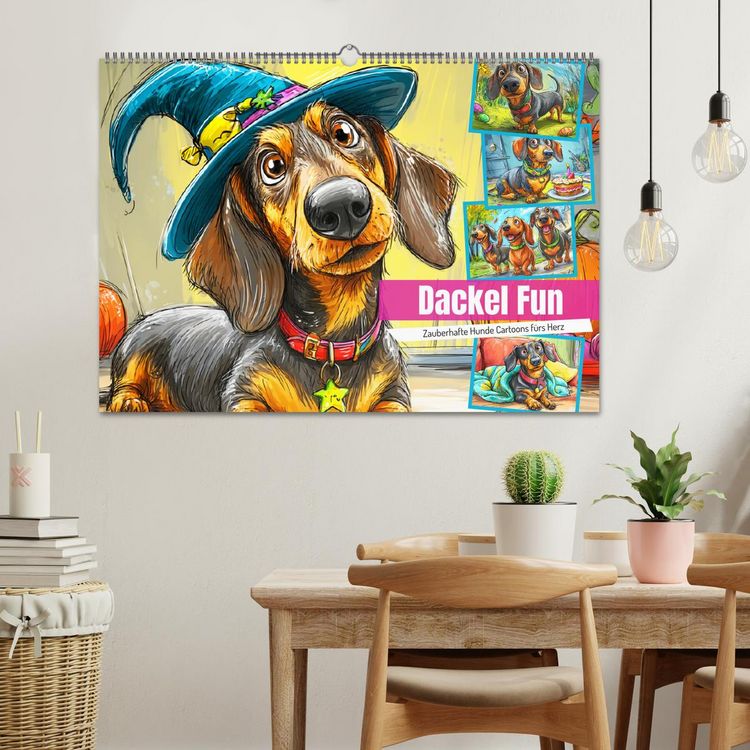 Produktbild: Dackel Fun. Zauberhafte Hunde Cartoons f&uuml;rs Herz (Wandkalender 2026 DIN A2 quer), CALVENDO Monatskalender