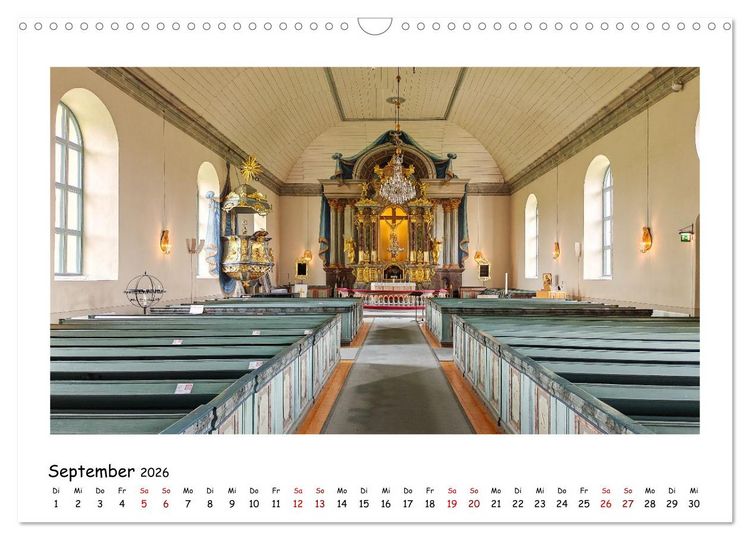 Produktbild: Schwedische Kirchen auf dem St.Olavsweg (Wandkalender 2026 DIN A3 quer), CALVENDO Monatskalender