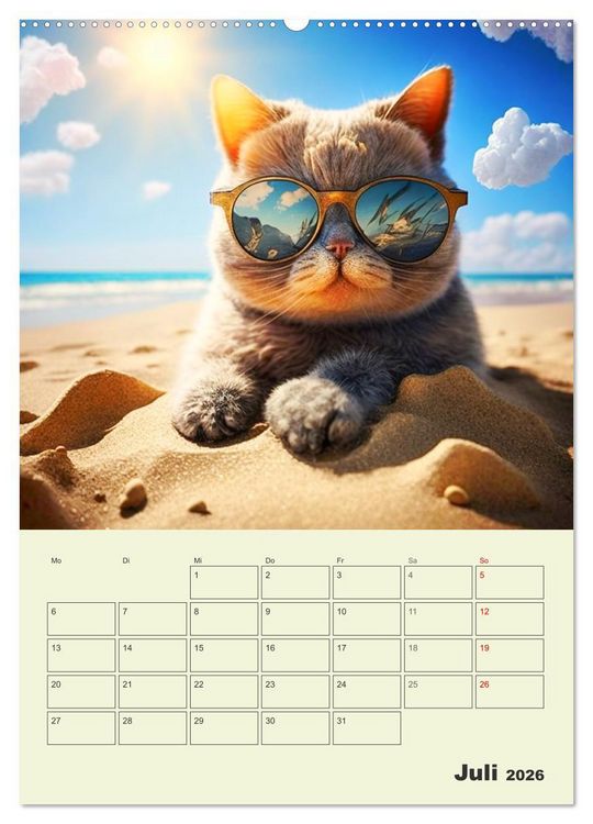 Produktbild: Jetzt ist die Katze aus dem Sack! Katzenspa&szlig; vom Feinsten! (Wandkalender 2026 DIN A2 hoch), CALVENDO Monatskalender