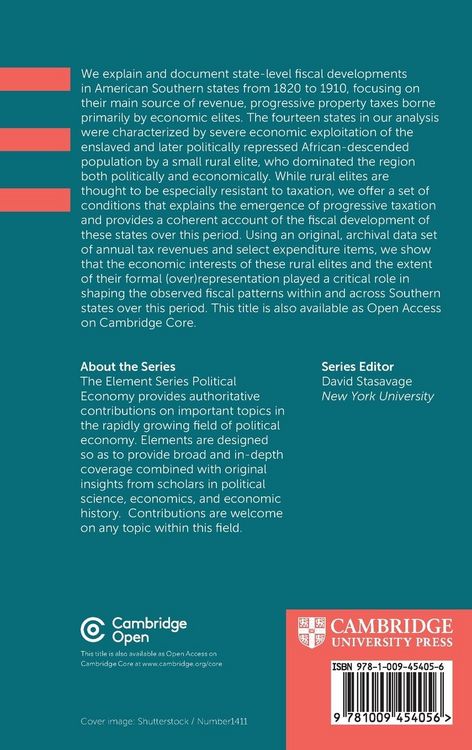 Produktbild: Representation and Taxation in the American South,1820-1910