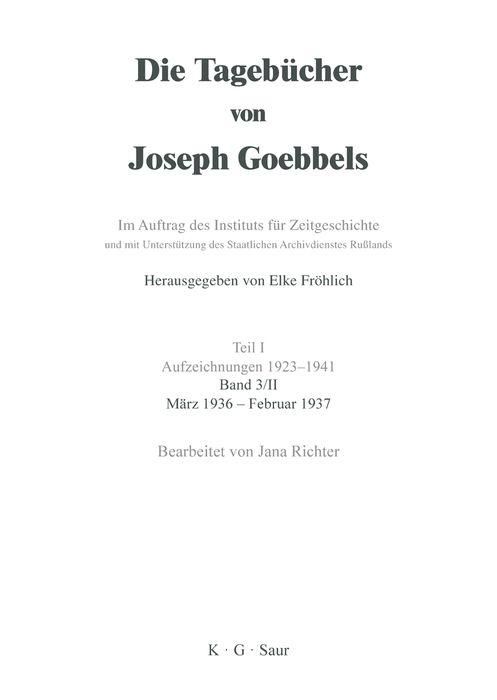 Produktbild: M&auml;rz 1936 - Februar 1937