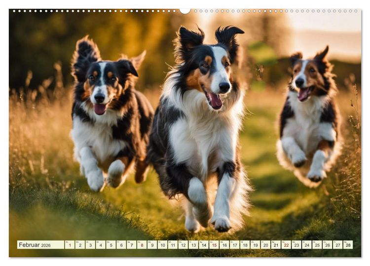 Produktbild: Traumhund Collie (hochwertiger Premium Wandkalender 2026 DIN A2 quer), Kunstdruck in Hochglanz