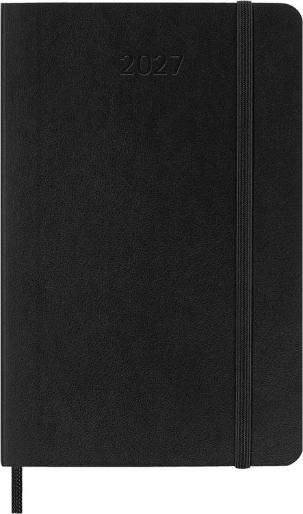 Produktbild: Moleskine 12 Monate Wochen Notizkalender Deutsch 2027, Pocket/A6, 1 Wo = 1 Seite, rechts linierte Seite, Weicher Einband, Schwarz