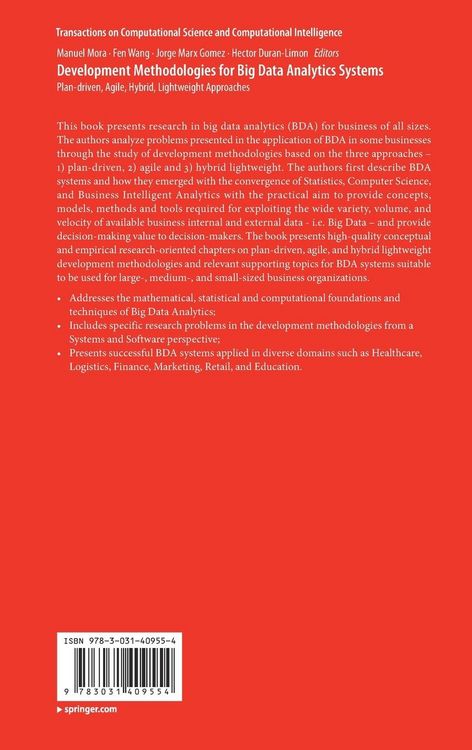 Produktbild: Development Methodologies for Big Data Analytics Systems