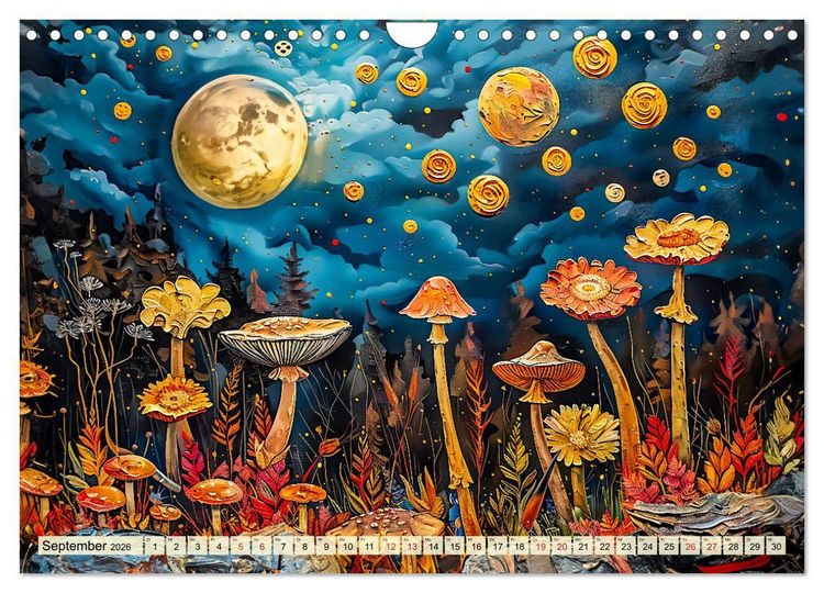 Produktbild: Blumenn&auml;chte im Mondlicht - Poesie des Himmels und der Erde (Wandkalender 2026 DIN A4 quer), CALVENDO Monatskalender