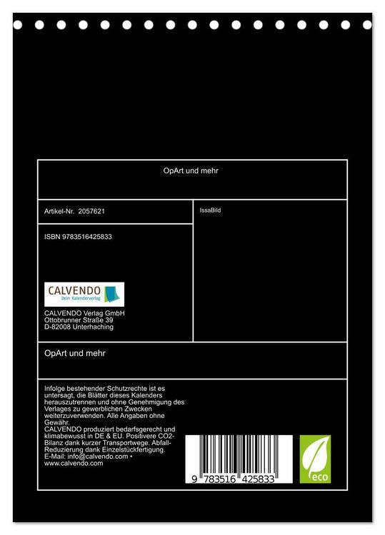 Produktbild: OpArt und mehr (Tischkalender 2026 DIN A5 hoch), CALVENDO Monatskalender