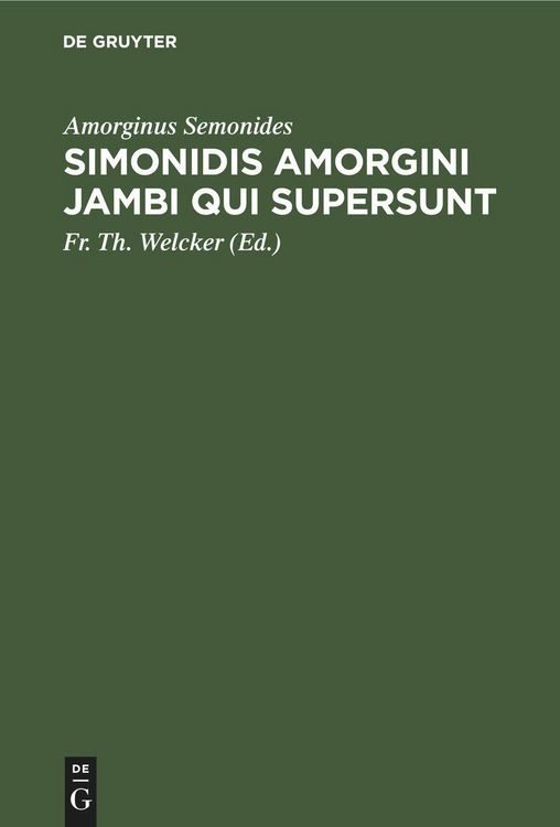 Produktbild: Simonidis Amorgini Jambi qui supersunt