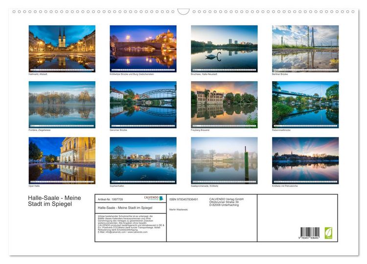 Produktbild: Halle-Saale - Meine Stadt im Spiegel (Wandkalender 2026 DIN A2 quer), CALVENDO Monatskalender