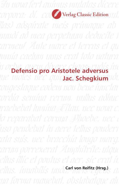 Produktbild: Defensio pro Aristotele adversus Jac. Schegkium