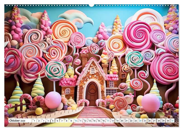 Produktbild: Zuckertr&auml;ume im Candyland (Wandkalender 2026 DIN A2 quer), CALVENDO Monatskalender