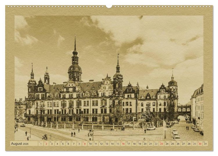 Produktbild: Dresden - Ein Kalender im Zeitungsstil (hochwertiger Premium Wandkalender 2026 DIN A2 quer), Kunstdruck in Hochglanz