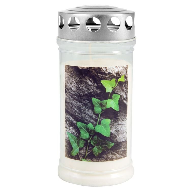 Produktbild: Gedenkkerze Efeu auf Stein 70x170mm