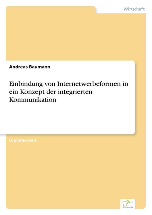 Produktbild: Einbindung von Internetwerbeformen in ein Konzept der integrierten Kommunikation
