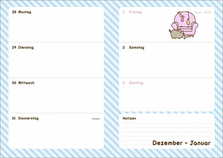 Produktbild: Pusheen 17-Monats-Kalenderbuch A5 2027 - 17 Monate. Von August 2026 bis Dezember 2027