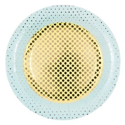 Produktbild: Pappteller Konfetti blau, 22,5 cm
