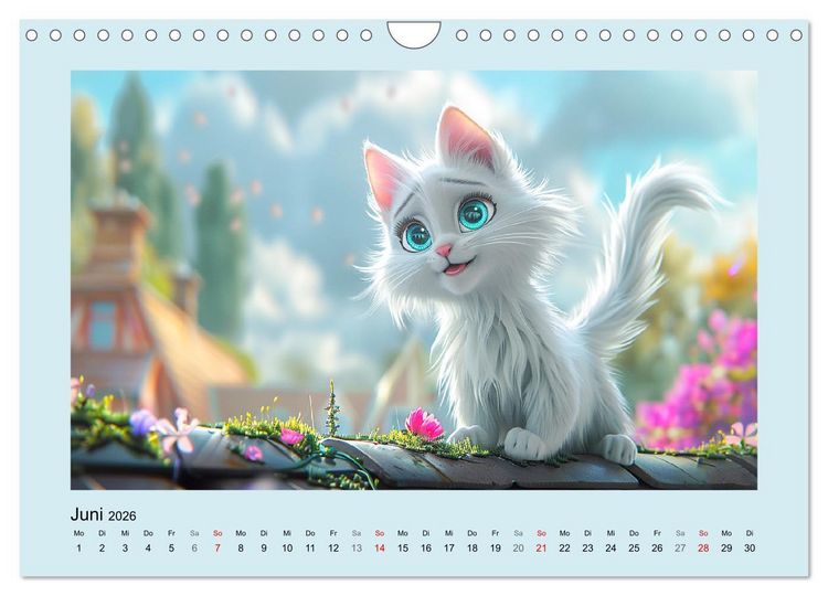 Produktbild: Katzen-Paradies. Entz&uuml;ckende Cartoon-K&auml;tzchen zum verlieben (Wandkalender 2026 DIN A4 quer), CALVENDO Monatskalender