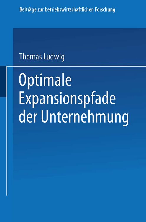 Produktbild: Optimale Expansionspfade der Unternehmung