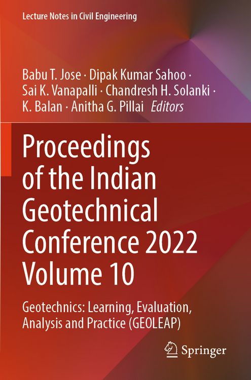 Produktbild: Proceedings of the Indian Geotechnical Conference 2022 Volume 10