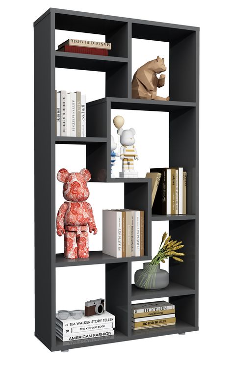 Produktbild: Holz Stand Regal Raumteiler B&uuml;cherregal Lanisa M