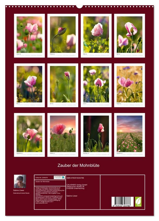 Produktbild: Zauber der Mohnbl&uuml;te (hochwertiger Premium Wandkalender 2026 DIN A2 hoch), Kunstdruck in Hochglanz