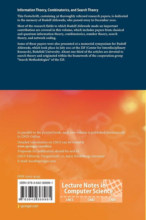 Produktbild: Information Theory, Combinatorics, and Search Theory