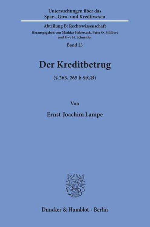 Produktbild: Der Kreditbetrug (§ 263, 265 b StGB).