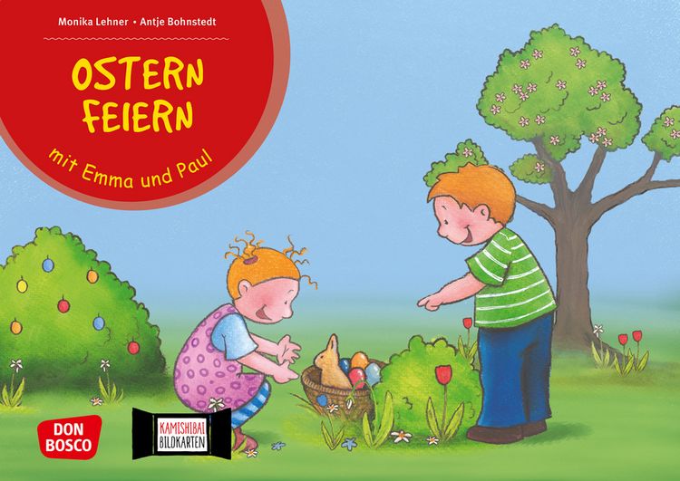 Produktbild: Ostern feiern mit Emma und Paul. Kamishibai Bildkartenset.