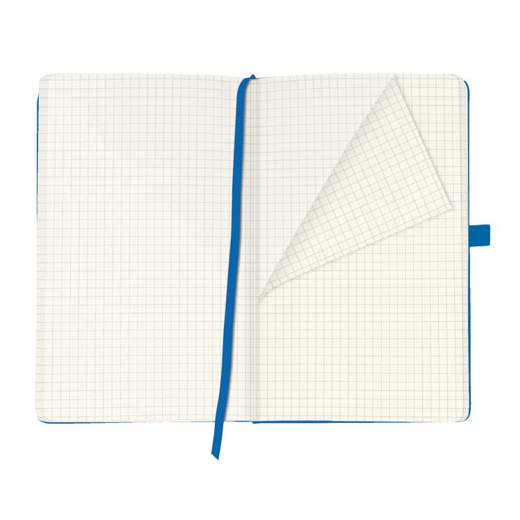 Produktbild: Herlitz Notizbuch Classic A5 96 Blatt kariert blue mit Leseband und Falttasche my.book