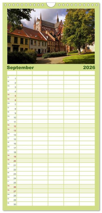 Produktbild: Familienplaner 2026 - Unser sch&ouml;nes Wismar mit 5 Spalten (Wandkalender, 21 x 45 cm) CALVENDO