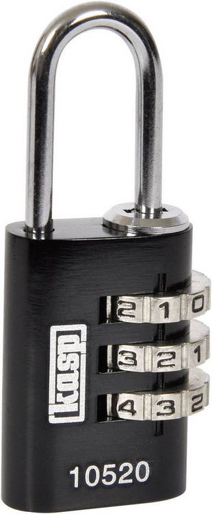 Produktbild: KASP K10520BLAD Vorh&auml;ngeschloss 20mm Schwarz Zahlenschloss