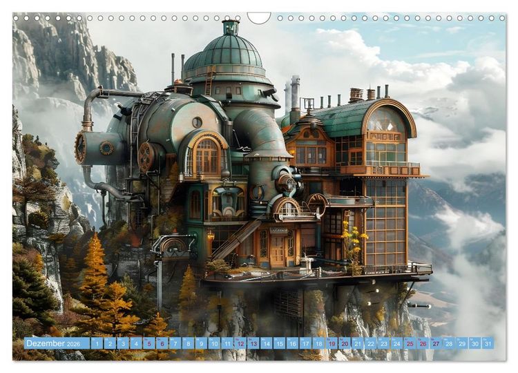 Produktbild: Steampunk Domizile (Wandkalender 2026 DIN A3 quer), CALVENDO Monatskalender