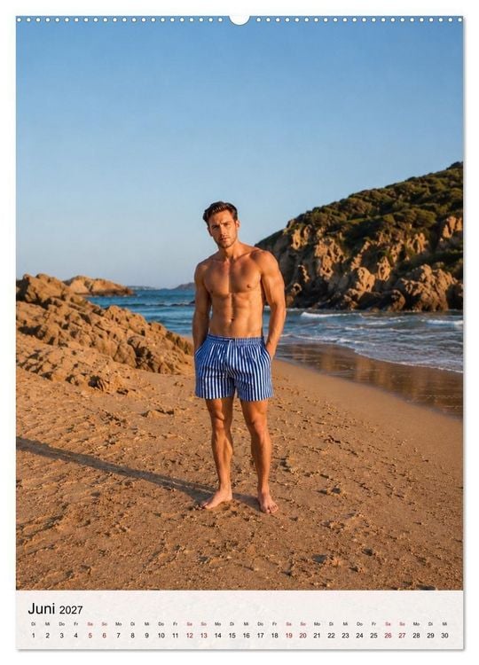 Produktbild: Golden Beach Men - Sinnliche Strandmomente (Wandkalender 2027 DIN A2 hoch), CALVENDO Monatskalender