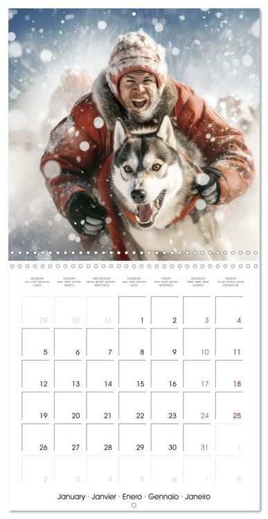 Produktbild: Des huskies adorables (Calendrier mural carr&eacute; 2026 30x30 cm) Calendrier double avec une page pour vos prises de notes