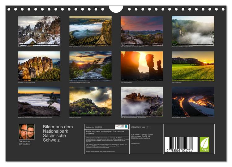 Produktbild: Bilder aus dem Nationalpark S&auml;chsische Schweiz (Wandkalender 2026 DIN A4 quer), CALVENDO Monatskalender
