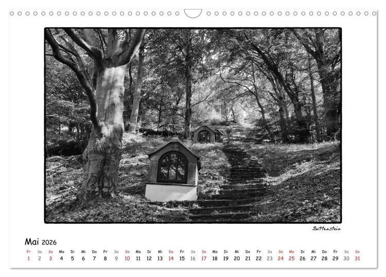 Produktbild: RH&Ouml;N SCHWARZ-WEISS (Wandkalender 2026 DIN A3 quer), CALVENDO Monatskalender