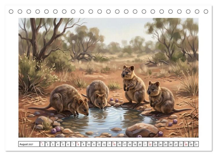Produktbild: Quokkas - Gl&uuml;ckliche Momente im australischen Busch (Tischkalender 2027 DIN A5 quer), CALVENDO Monatskalender