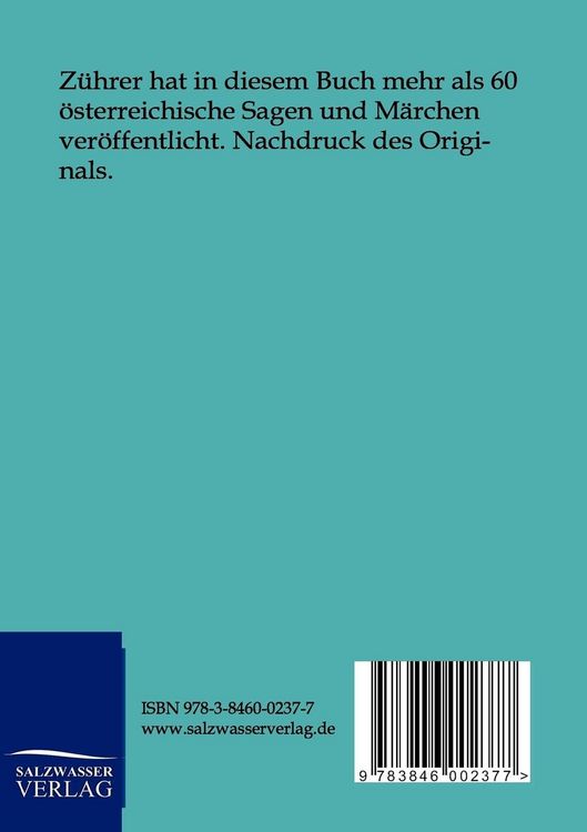 Produktbild: &Ouml;sterreichisches Sagen- und M&auml;rchenbuch