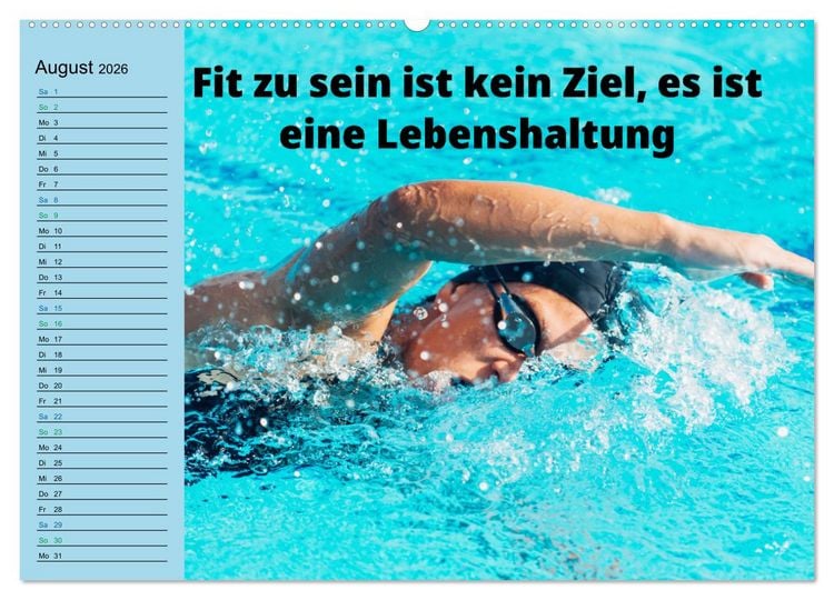 Produktbild: Wassersport - Schwimmen und SUP mit coolen Spr&uuml;chen (hochwertiger Premium Wandkalender 2026 DIN A2 quer), Kunstdruck in Hochglanz