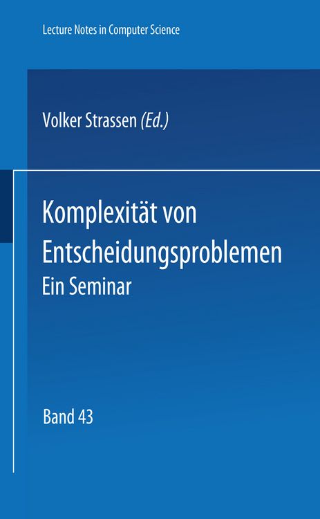Produktbild: Komplexit&auml;t von Entscheidungsproblemen