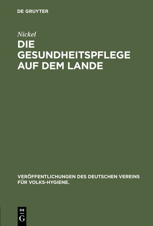 Produktbild: Die Gesundheitspflege auf dem Lande