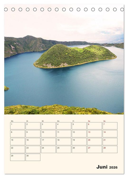 Produktbild: Ecuador - Terminplaner (Tischkalender 2026 DIN A5 hoch), CALVENDO Monatskalender