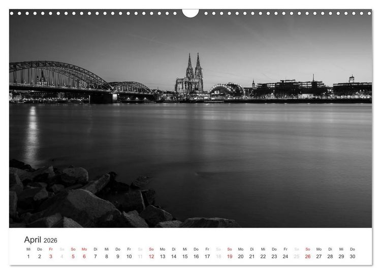 Produktbild: K&ouml;ln - monochrome Ansichten (Wandkalender 2026 DIN A3 quer), CALVENDO Monatskalender