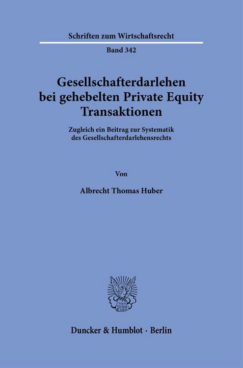 Produktbild: Gesellschafterdarlehen bei gehebelten Private Equity Transaktionen.